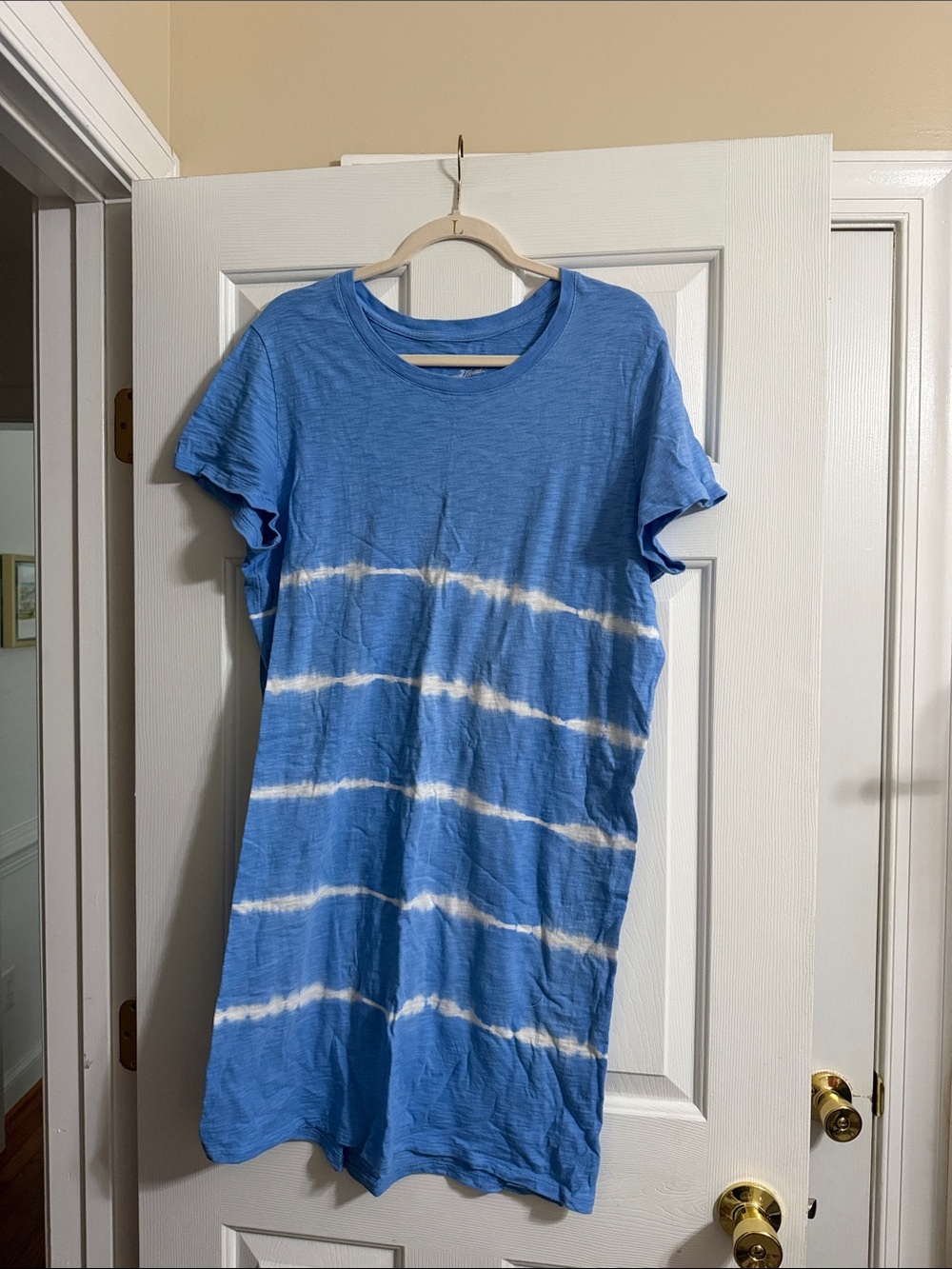 Universal Thread Blue and White Tie Dye Short Sleeve T Shirt Dress Size Large